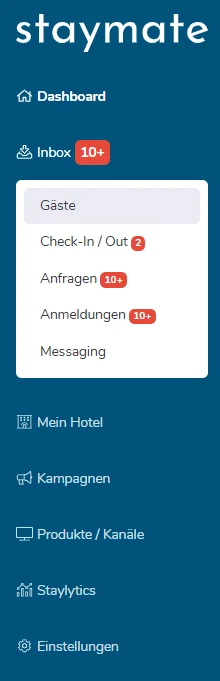 Neue Inbox-Navigation mit Gäste- und Kommunikationsfunktionen