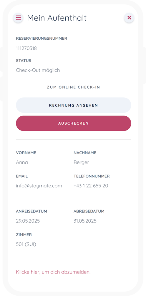Foto: Online Check-Out mit Protel-PMS